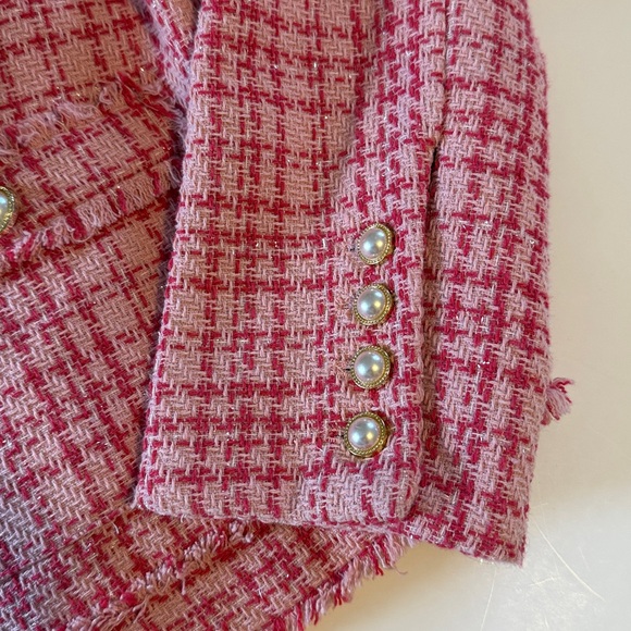 Nanette Lepore Tweed Jacket with Pearl and Gold Accents - Picture 6 of 8